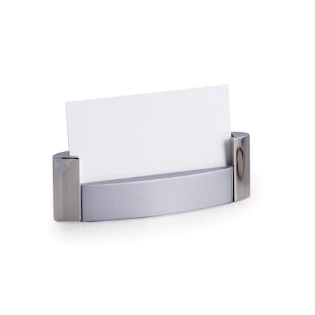 Bey Berk International Bey-Berk International  Shiny & Satin Finished Silver Plated Business Card Holder - Silver D314