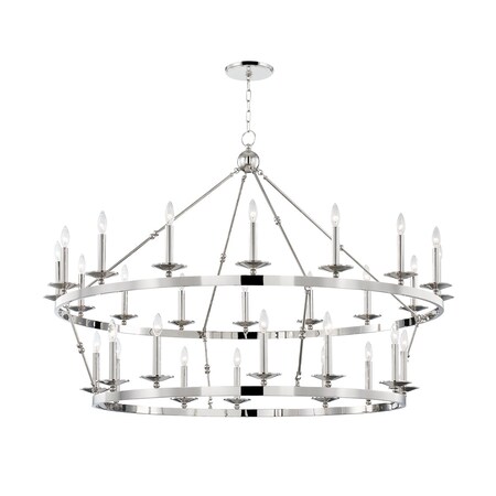 Hudson Valley Lighting Allendale 28 Light Chandelier 58 In. Polished Nickel 3228-PN