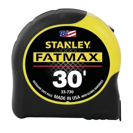 Stanley 33-730 Measuring Tape, 30 ft L Blade, 1-1/4 in W Blade, Steel Blade, ABS Case 33-730THR