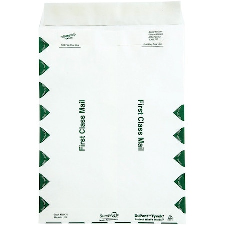Survivor Tyvek USPS First Class Mailer, 9x12, PK100 R1470