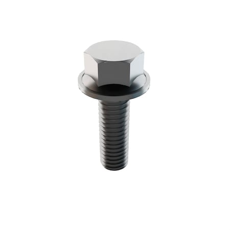 Zoro Select Not Graded, 3/8"-16 Standard Flange Bolt, Plain Stainless Steel, 1 1/4 in L, 50 PK 31-SFH-37C-125