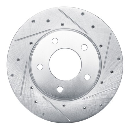 Dynamic Friction Co DFC Brake Rotor - Drilled and Slotted - Silver 631-80027R