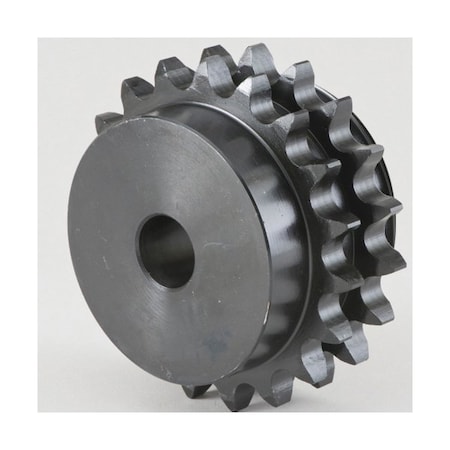Tsubaki Double Strand Stock Sprocket, 1.5 Bore, 14.64 OD, #100 chain, 35 T, 1045 CR CS D100C35