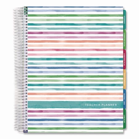 Global Printed Products Deluxe Teacher's Academic Planner, Weekly/Monthly, 11 x 8.5, Multicolor Rainbow Cover DTP-0001-U22-S