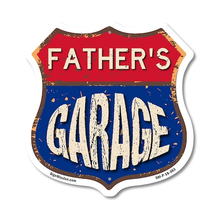 Signmission Father's Garage, 18 Inch X 18 Inch, Plastic Sign SHI-P-18-383-FATHER