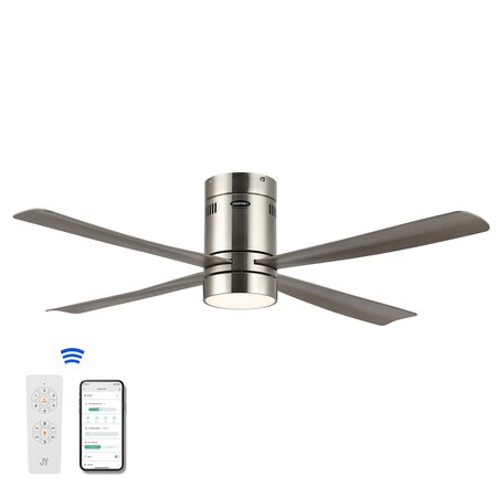 Jonathan Y Theo 52" 1-Light Contemporary Minimalist Iron/Acrylic Mobile-App/Remote-Controlled 6-Speed Integrate JYL9716B