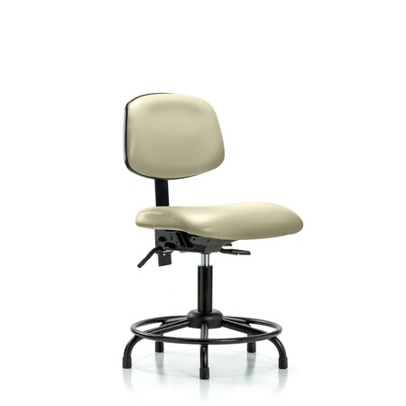 Blue Ridge Ergonomics Desk Chair Desk Chair, RT Glides, Vinyl, lWht, No Arms, 18" to 23" Height, Vinyl, Adobe White BR-VDHCH-RT-T0-A0-RG-8501