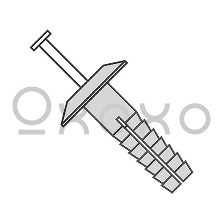 Oxoxo 1/4X1 1/2 Two Piece Nylon Anchor Rivet Truss Head Nylon Pin Grey, 1000PK 461794