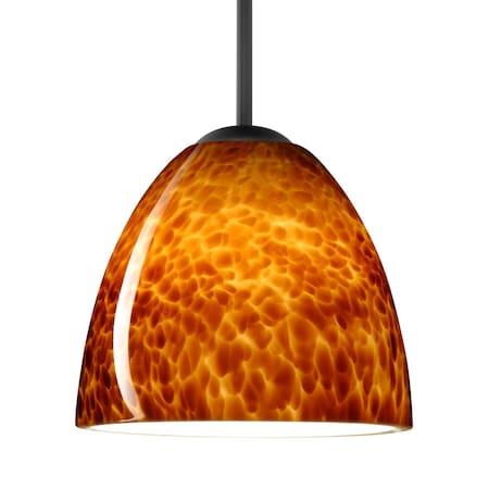 Besa Lighting Besa Sasha Pendant, Amber Cloud, Black Finish, 1x 40W MAX E12 Base 1BT-757218-BK