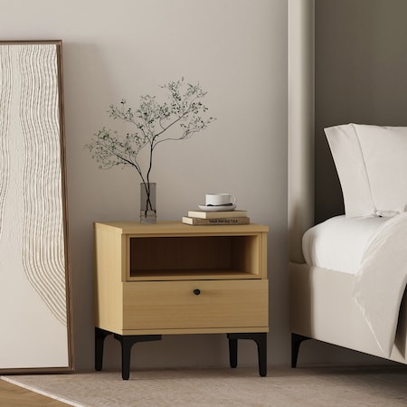 Manhattan Comfort Amara Nightstand in Natural Oak NS006-NA
