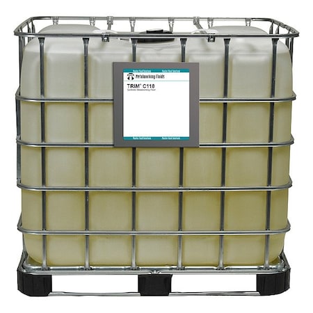Trim Metalworking Fluid, C118, Synthetic, 270 gal, Tote, Colorless to Light Yellow C118-270G