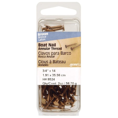 Hillman 9525 1 x 14 Bronze 2 oz Boat Nail- pack of 6, 6PK 51790