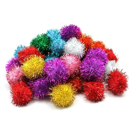 Pacon 0.5 in. Creativity Street Glitter Pom Pons, 3PK CK-811501-3