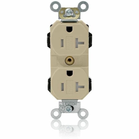 Leviton Straight Blade Receptacle, 5-20R, 20 A, 125V AC, Flush Mount, Self-Grounded MT563-SI