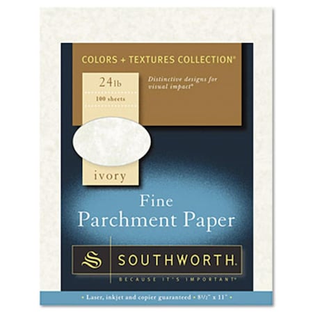 Southworth Co Southworth  Parchment Specialty Paper, Ivory, 24 lbs., 8.5 x 11, 100-Box SO30995