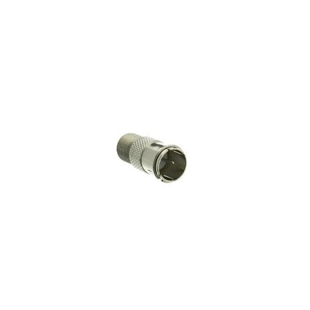 Cable Wholesale F-pin Coaxial Quick Connect Adapter, Threaded F-pin Female to Quick F-pin Male 200-103