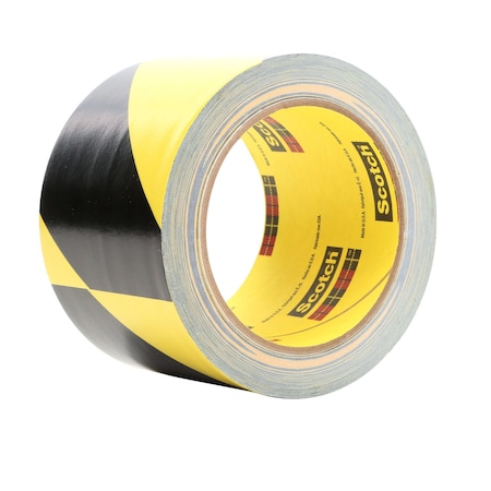 3M Safety Floor Tape Backing: Vinyl, Adhesive: Rubber Black/Yellow, 3 in W x 4.2 mil Thick 5702