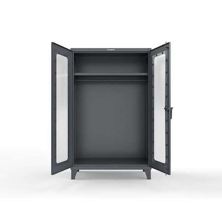 Strong Hold 12 GA Industrial Clear View Uniform Cabinet with Hanger Rod 46-LD-WR-241