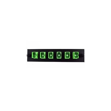 Cable Wholesale Fiber Distribution Panel Plate with 6 Green SC/APC Simplex Ports, Single Mode 61F2-06306