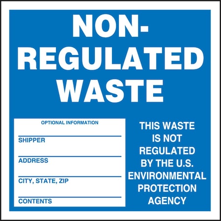 Accuform HAZARDOUS WASTE LABEL NONREGULATED MHZW14EVL