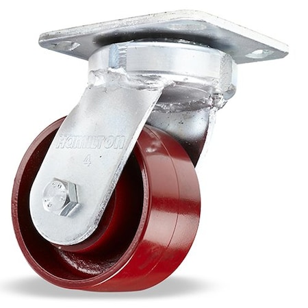 Hamilton Standard Duty Kingpinless Caster, 4" x 2" Metal Wheel, 1/2" Precision Ball Bearings S-52K-4MB