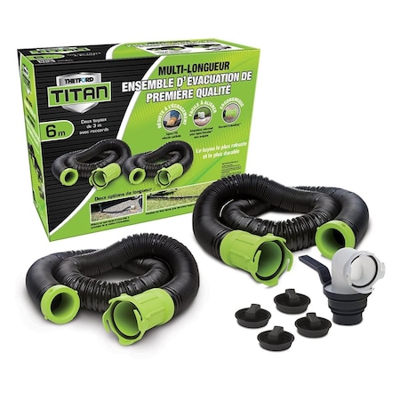 Thetford 17903 20 ft. Titan Bilingual Premium RV Sewer Hose Kit T6H-17903