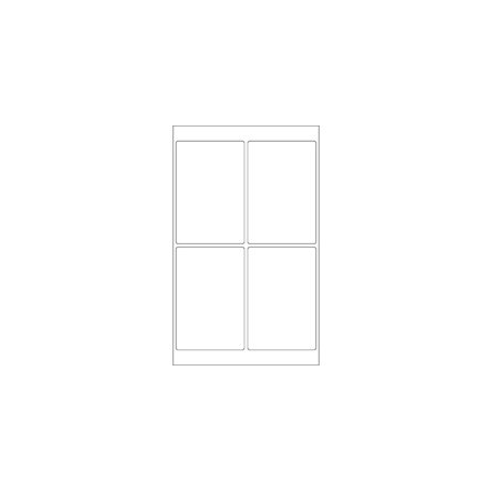 Bubblefast 4 x 6'' Glossy White Rectangle Laser Labels-4 Labels per Sheet BFLL204