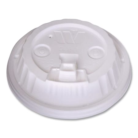 Wincup Plastic Lids for Foam Cups and Bowls, Dome, Fits 12 oz to 24 oz Hot Cups, White, 1000PK 222061