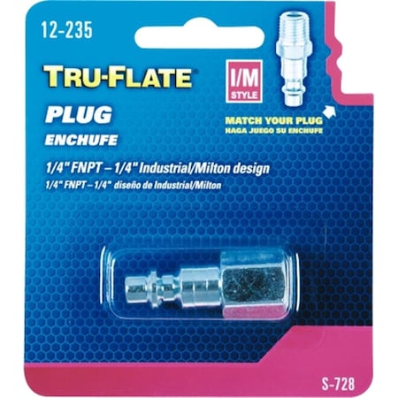 Tru-Flate 0.25 in. Female NPT Quick Connect Plug CP20 Steel IndustrialMilton T2F-12235