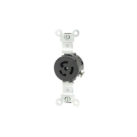 Leviton LockingReceptacle, 15A, 1/2hp, 125VAC, Black 4710