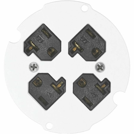 Hubbell Wiring Device-Kellems 4" Series, Sub Plate, Quad 20A 125V Receptacle S1R4SPQUAD