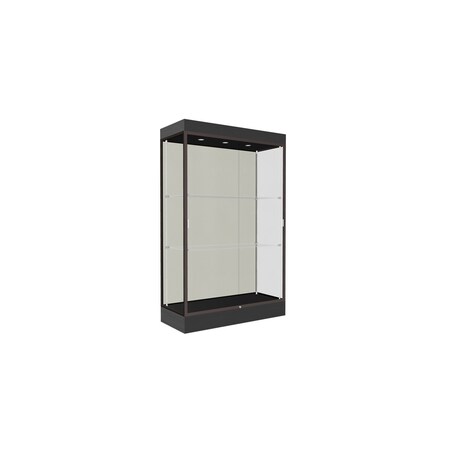 Ghent Lighted Floor Display Case 48x76x20, 6" Base, Bronze 92LFWH-BZ-BLK