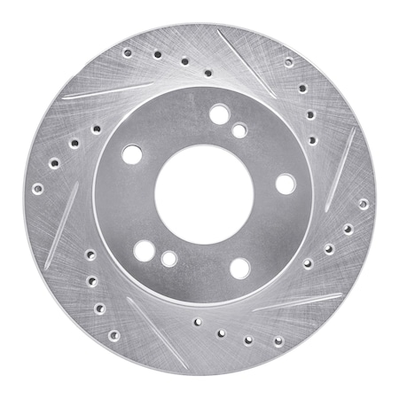 Dynamic Friction Co DFC Brake Rotor - Drilled and Slotted - Silver 631-67047R