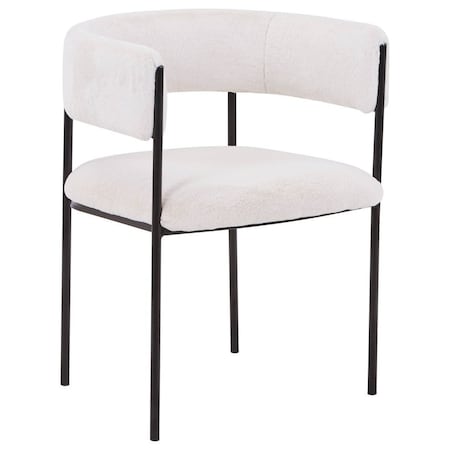 Leisuremod Cyril Collection Modern Chair in White Faux Fur CDCF22W