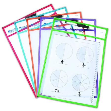 Learning Resources Write & Wipe Pockets, 5PK LER0477