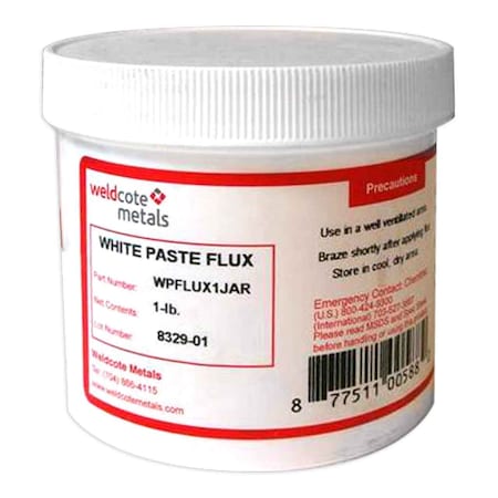Weldcote White Paste Flux For Silver Brazing, 25 Pound Pail WPFLUX25PAIL