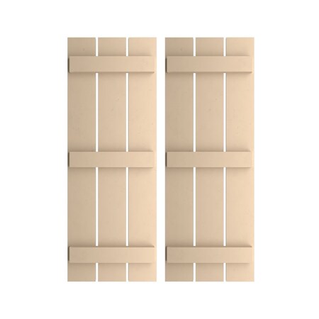 Ekena Millwork Rustic Three Board Spaced Board-n-Batten Smooth Faux Wood Shutters, 17 1/2W x 64H, PR SHUBSS17X64SMPR
