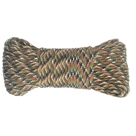 Baron Cord, 5/32 in Dia, 100 ft L, 110 lb Working Load, Polyester, Camo 63715