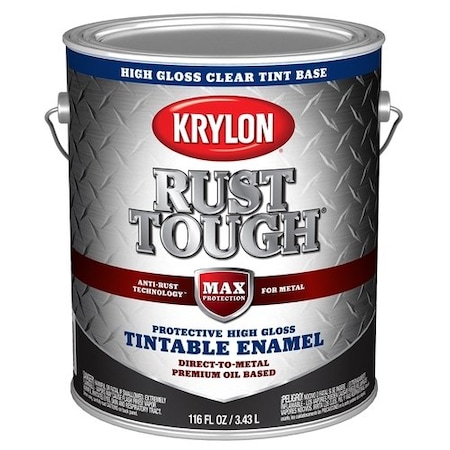 Krylon Rust Tough Oil-Based Gloss Rust Control Enamel, Clear Base, 1 Gal. K09750008
