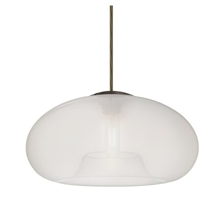 Besa Lighting Besa Bana 15 Pendant, Frost, Bronze Finish, 1x 60W MAX E26 Base 1JT-BANA15FR-BR