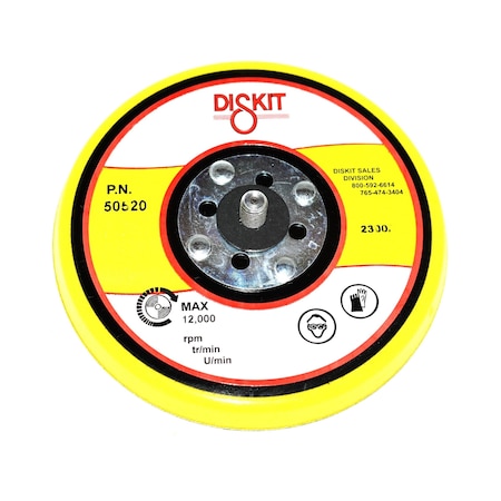 Diskit Gripit Abrasive Sanding Pad 50520: Firm, 5", PSA, 0 Hole, Low Profile MADE IN USA 50520