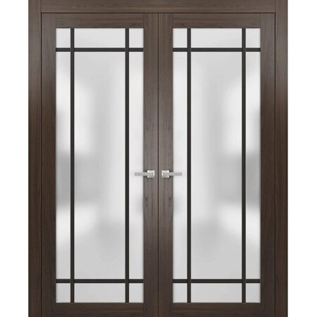 Sartodoors Solid French Double Doors Planum 2112 Solid Core Modern Interior PLANUM2112DD-CA-36 x 80 (2* 18x80)-Butterfly
