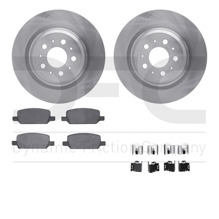 Dynamic Friction Co DFC Rotors with 5000 Advanced Brake Pads includes Hardware 6512-26000