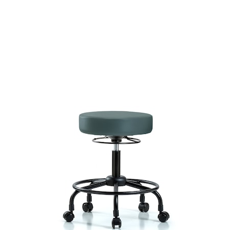 Blue Ridge Ergonomics Desk Stool, Vinyl, RT, Casters, Blu BR-VDHSO-RT-RC-8546