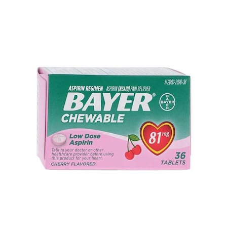 Bayer Aspirin Child Chewable Tablets, NSAID, 81mg, 36PK 12843013231