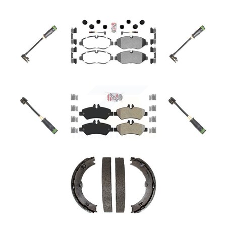 Ameribrakes Front Rear Ceramic Brake Pad & Extra Wear Sensor Kit 7Pc For Freightliner Sprinter 2500 KNW-101219