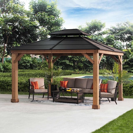Sunjoy 10x12 Hard Top Gazebo Cedar A102001102