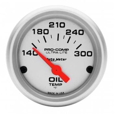 Auto Meter 4348 Mini UltraLite Electric Oil Temperature Gauge 2.06 in. 140 300 deg F ATM4348