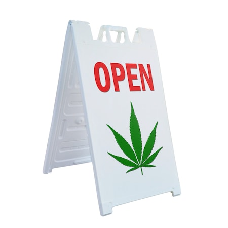 Signmission Cannabis Dispensary Open, Deluxe A-Frame & 2 Sign Inserts, Heavy-Duty Plastic Frame SBHD-C-2436-Cannabis Dispensary Open