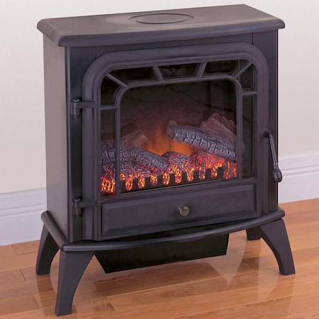 Procom Heating Electric Stove Fireplace, Black Finish V50HYLD
